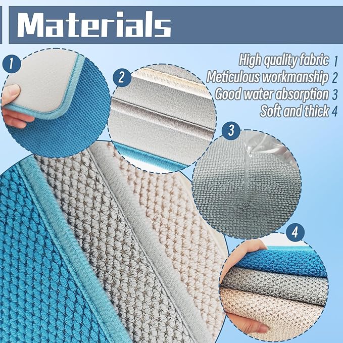 3 Pack Microfiber Dish Drying Mats, Ultra Absorbent Dish Drainer Mats, 20x15" - Image 3