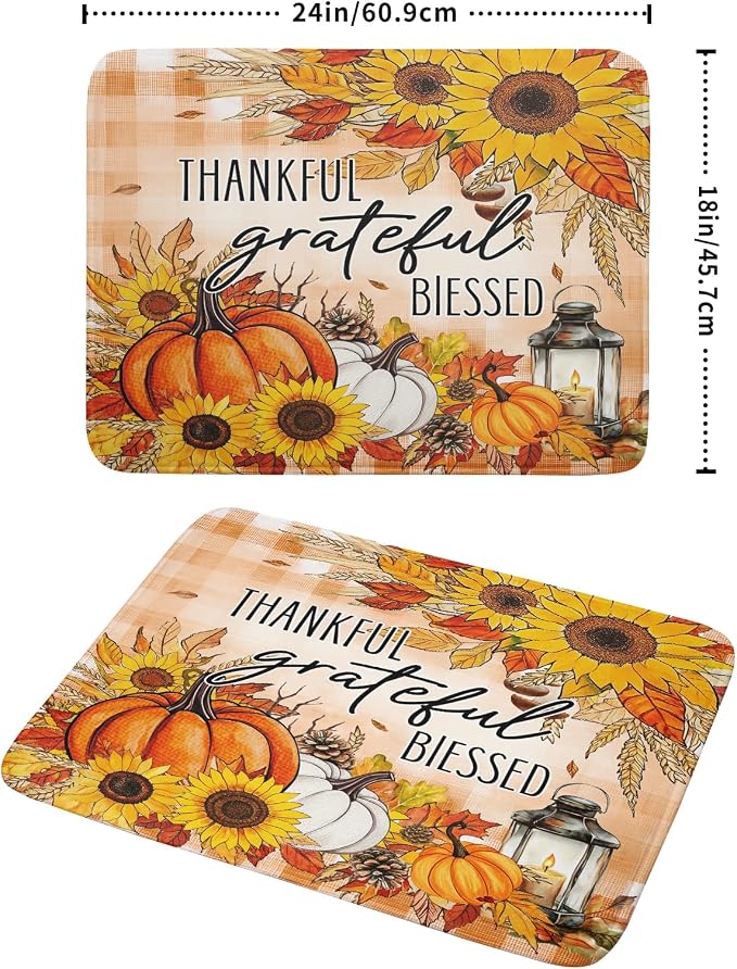 Giwawa Autumn Pumpkins Dish Drying Mat - Image 2