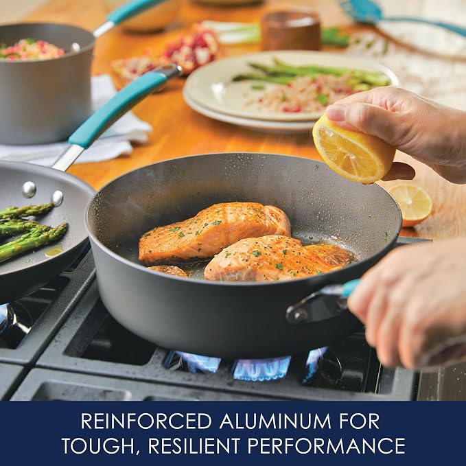 Rachael Ray Cucina Hard Anodized Nonstick Cookware Pots and Pans Set, 12 Piece - Image 4