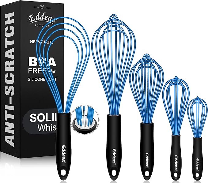 Eddeas Silicone Whisk, Non Scratch Whisk by Eddeas