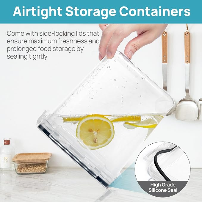 Vtopmart 10 PCS Flour and Sugar Storage Container, Large Airtight Food Canisters - Image 4