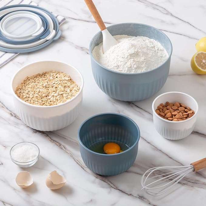 COOK WITH COLOR Prep Bowls with Lids- Wide and Deep Nesting Plastic Small - Image 3