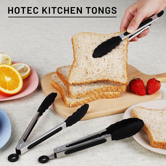 Hotec Mini Silicone Kitchen Tongs - Image 5