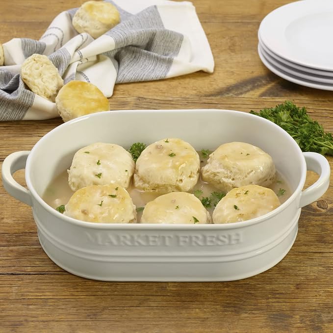 Everyday White by Fitz and Floyd Market Fresh Casserole Baking Dish, 3 Quart - Image 4