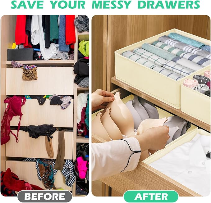 Drawer Clothing Organizer 16-Pack, Fabric Folding Wardrobe Organizer - Image 3