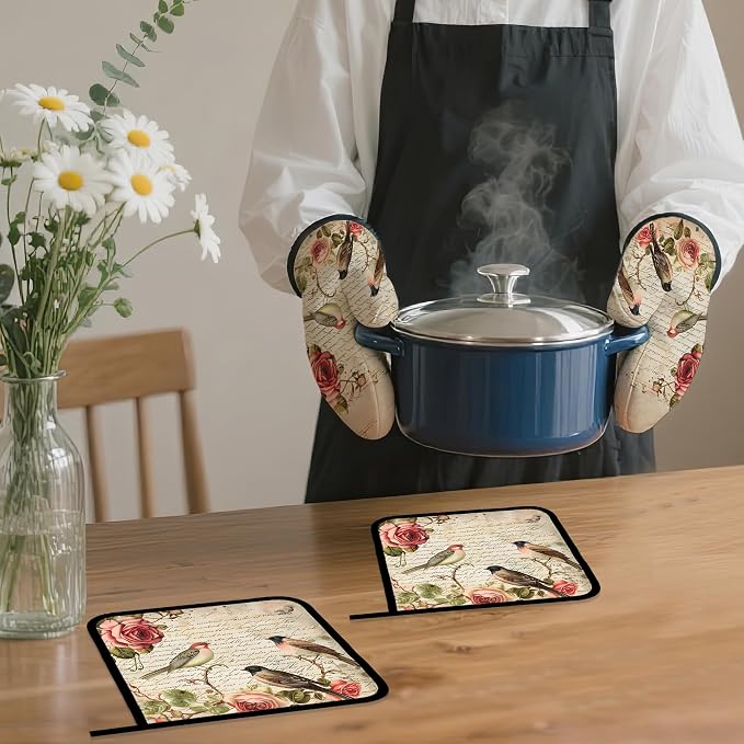 Vintage Bird Oven Mitts and Pot Holders - Image 7