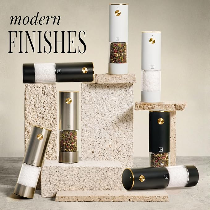 White Electric Salt and Pepper Grinder Set – Automatic Salt and Pepper Grinder - Image 7