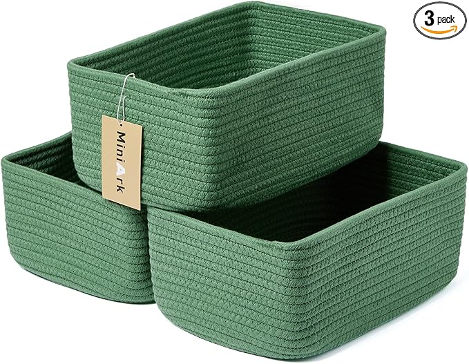 MiniArk Small Storage Baskets for Organizing | Closet Organizer Bins | Shelf by MiniArkStorageBasketsHome