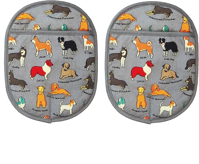 Pot Holders Set of 2 with Transparent Clear Silicone Shell and Nice Dog - Image 2