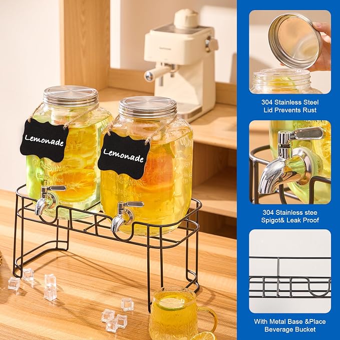 1 Gallon Glass Drink Dispensers - Image 3