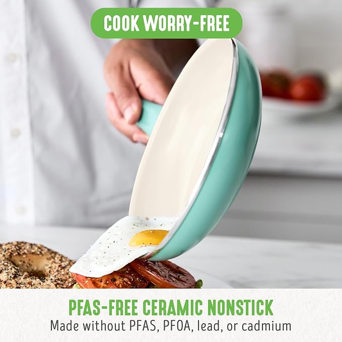 GreenLife Non Stick Fry Pan Set 7" & 10", Non-Toxic PFAS-Free Ceramic Skillet - Image 2