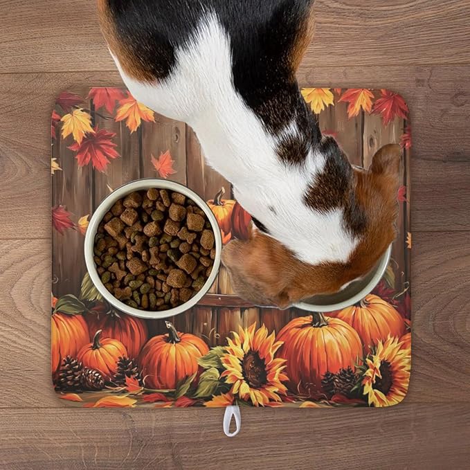 Fall Pumpkin Dish Drying Mat for Kitchen Counter Thanksgiving Autumn Harvest - Image 9