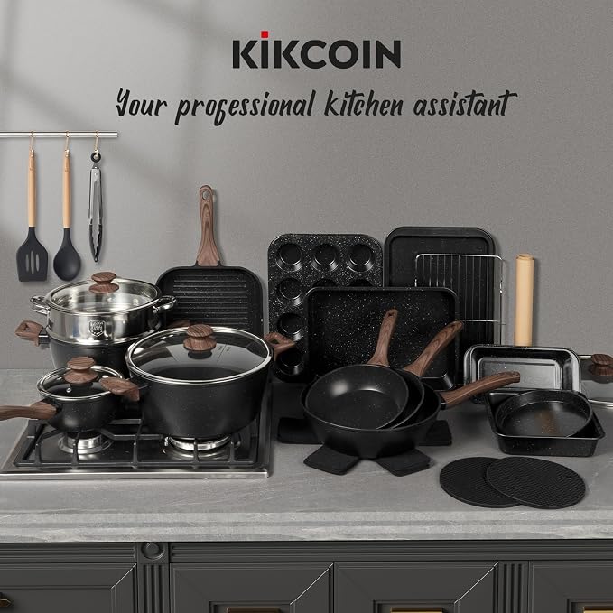 Kikcoin Pots and Pans Set Non Stick 31 Piece Kitchen Nonstick Cooking Cookware - Image 7