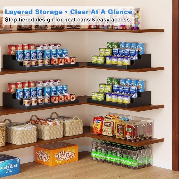 Expandable Bamboo Can Rack Organizer, 3-Tier Adjustable Pantry Storage - Image 9