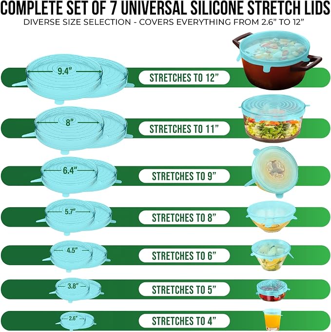 Reusable Silicone Stretch Lids for Food Storage in Fridge - Image 2
