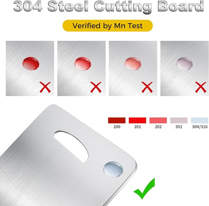 URMONA 3 PCS 304 Stainless Steel Cutting Board - Image 7