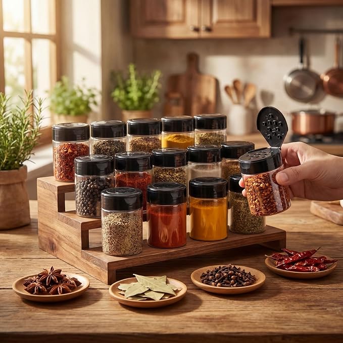 Blushtier 24 Pack 1 oz Plastic Spice Jars - Image 2