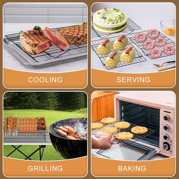 Cooling Rack for Baking 3 Tiers, Stainless Steel Baking Cooking Cooling Racks - Image 6