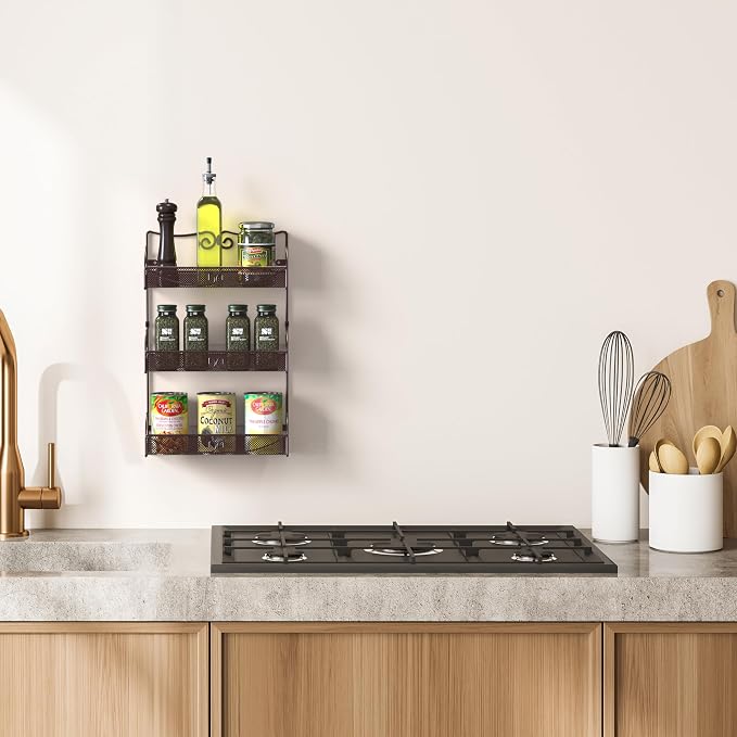 Deco Brothers 3 Tier Wall Mounted Hanging Spice Rack - Image 2