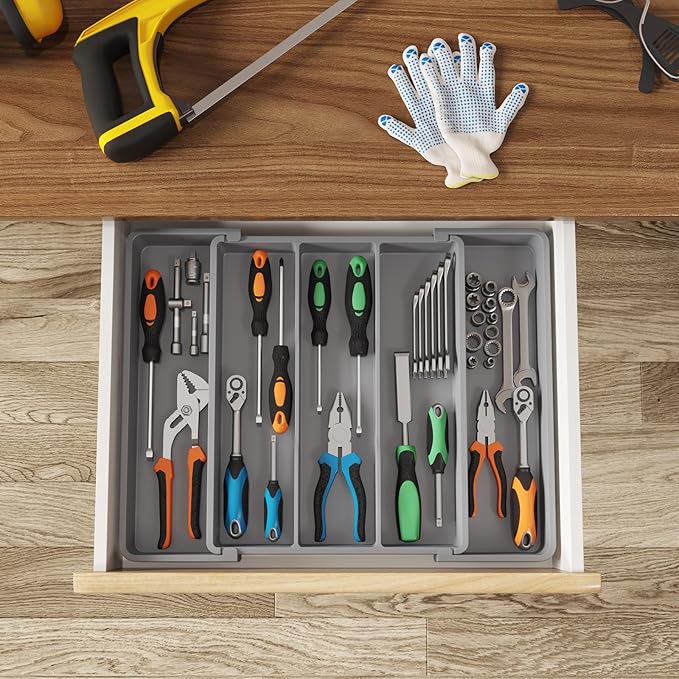 Lifewit Utensil Organizer for Kitchen Drawers, Expandable Cooking Utensil Tray - Image 8