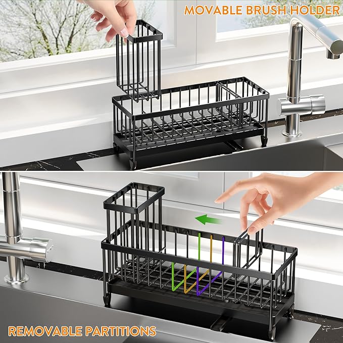 Cisily Sponge Holder for Kitchen Sink, Sink Caddy Organizer - Image 5