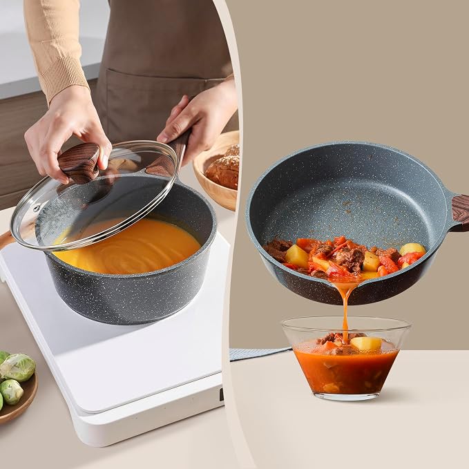 SENSARTE Nonstick Granite Cookware Set, PFOA & PFOS Free, Healthy Non Stick - Image 9