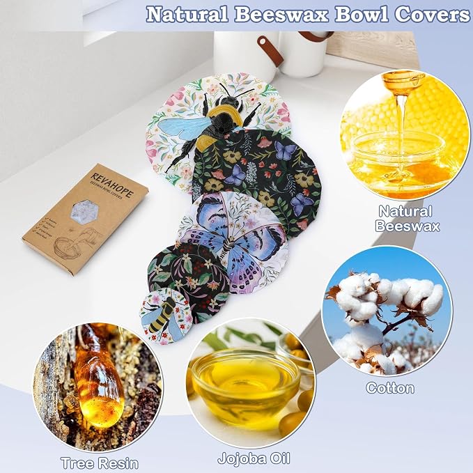 5-Size Reusable Beeswax Bowl Covers - Image 3