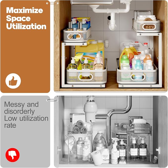 2 Pack 21.3IN-Depth Under Sink Organizer - Image 5