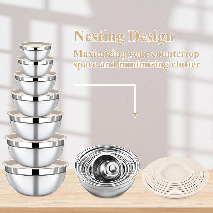 7 Piece Stainless Steel Mixing Bowls - Image 8