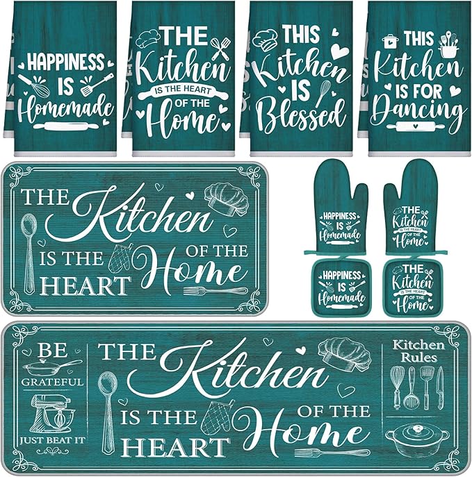 Fourluoo 10 Pcs Farmhouse Kitchen Decor and Accessories Set 4 Kitchen Towels 2 by Fourluoo