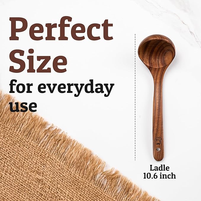 PriorityChef Premium Wooden Ladle - Image 4
