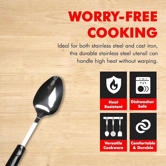 Chef Craft Select Basting Spoon, 12.5 inch, Stainless Steel - Image 2