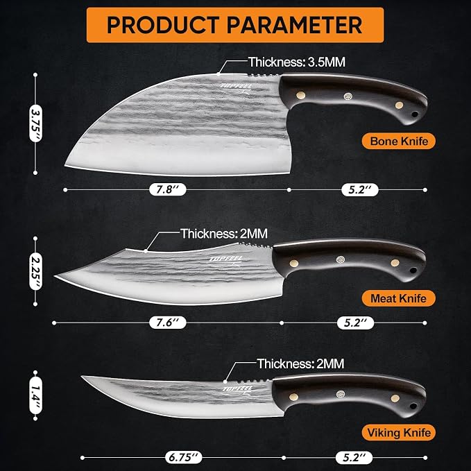 3PCS Meat Cleaver Knife Set - Image 6