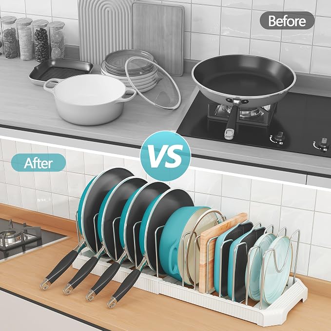 Pots and Pans Organizer for under Cabinet, Pan Pot Organizers inside Cabinet - Image 6