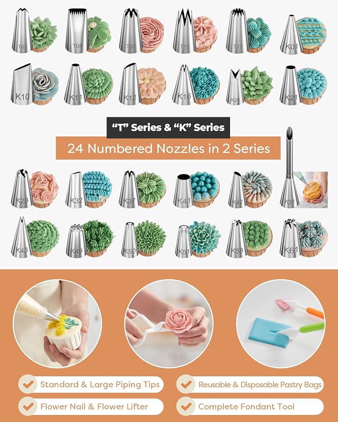 Kootek 700pcs Cake Decorating Kit, Baking Supplies - Image 5