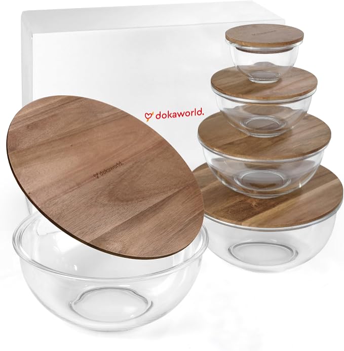 Set of 5 Nesting Glass Bowls - Image 9