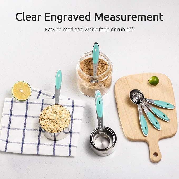 Measuring Cups : U-Taste 18/8 Stainless Steel Measuring Cups and Spoons Set of - Image 4