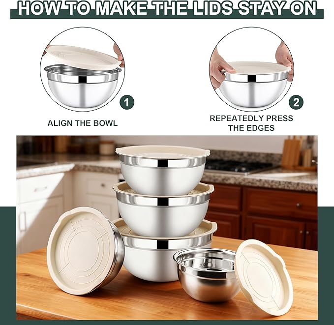 5 Piece Stainless Steel Mixing Bowls - Image 6