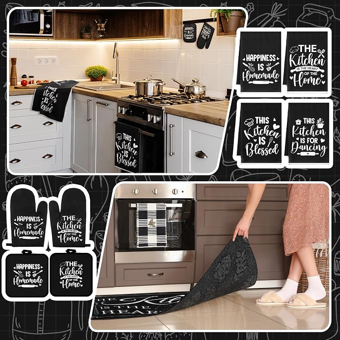 Fourluoo 10 Pcs Farmhouse Kitchen Decor and Accessories Set 4 Kitchen Towels 2 - Image 6
