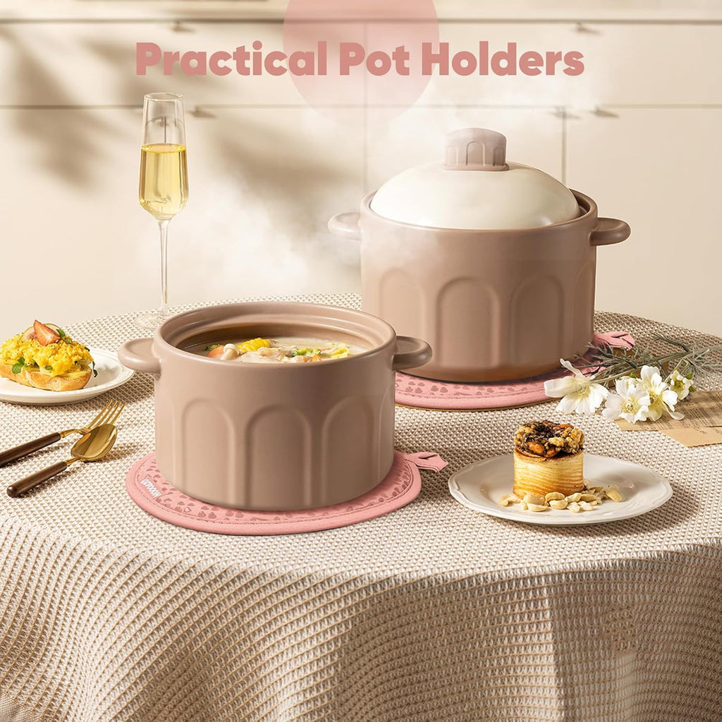 Oven Mitts and Pot Holders 4 Sets, Heat Resistant 500 °F Oven Mitt and