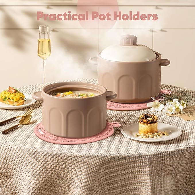 Oven Mitts and Pot Holders 4 Sets, Heat Resistant 500 ℉ Oven Mitt and Pot Holder - Image 5