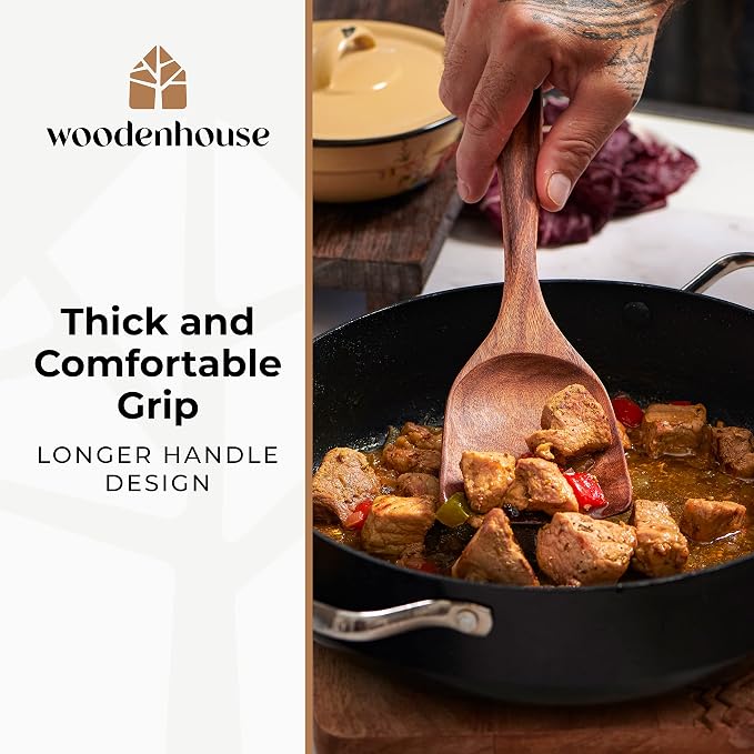 Wooden Spoons for Cooking – Wooden Cooking Utensils Set - Image 3