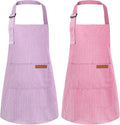 2 Pack Stripes Kids Apron, Kids Cooking Aprons by XLSXEXCL