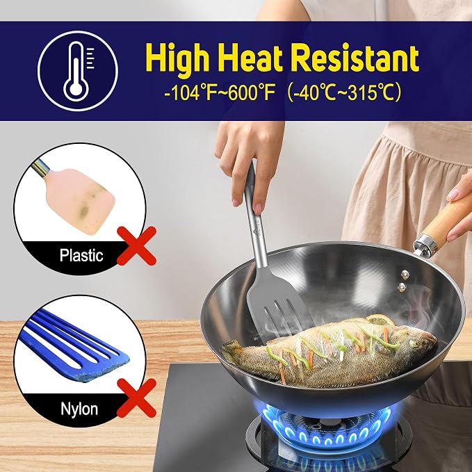 HOTEC Silicone Spatula Set of 2 Heat-Resistant 600°F & BPA-Free Kitchen - Image 3