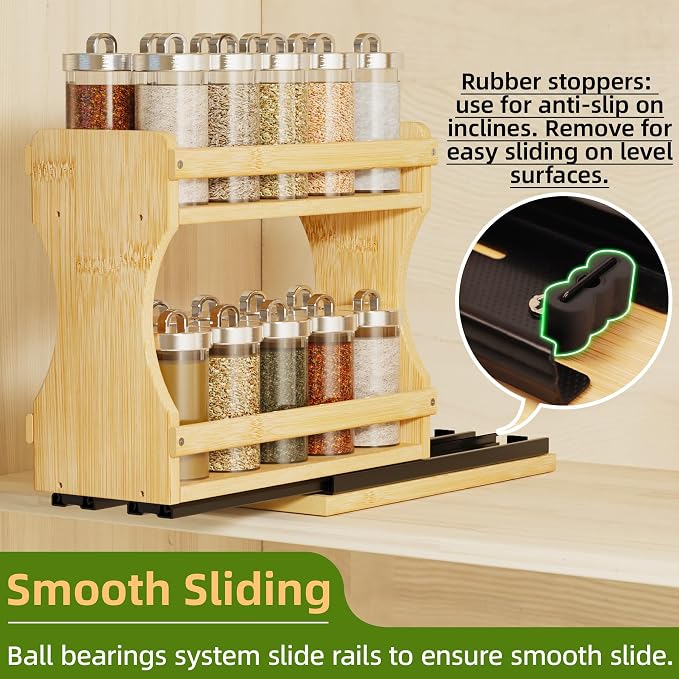BAMEOS Pull Out Spice Rack Organizer - Image 3