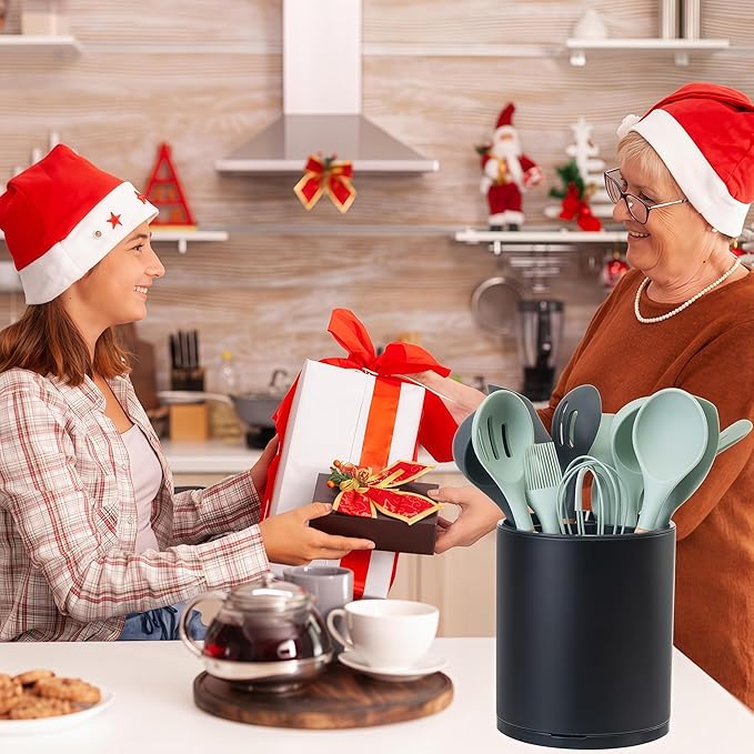 LIBODOUR Kitchen Utensil Holder Extra Large 360°Rotating - Image 2