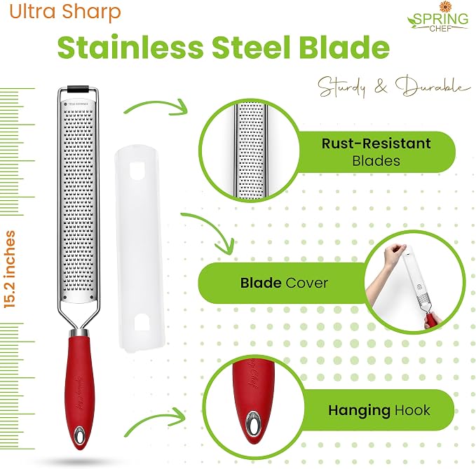 Spring Chef Stainless Steel Lemon Zester Grater - Image 4