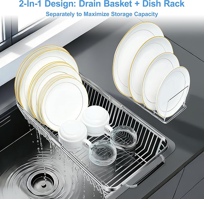 Dish Drying Rack Over The Sink, Stainless Steel Dish Racks - Image 3