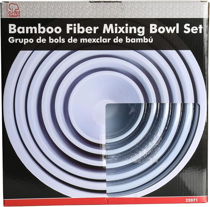 Chef Craft Eco Bamboo Fiber Mixing Bowl Set, 6 Piece Set - Image 2