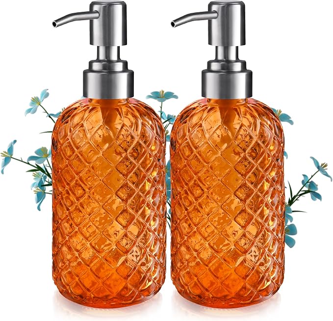 14 Oz Refillable Glass Soap Dispenser by Kaishun